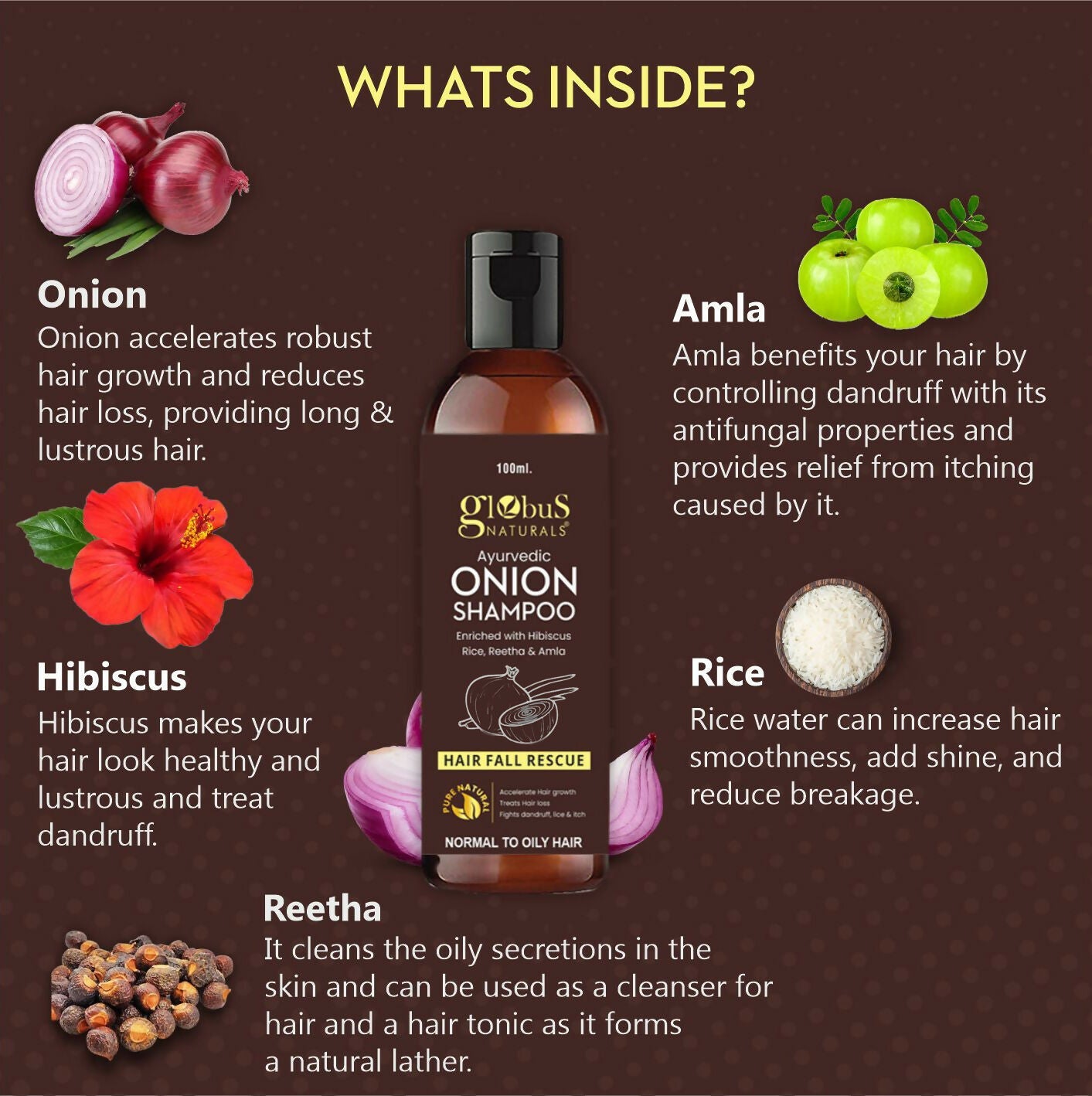 Globus Naturals Onion Shampoo | Grocsy