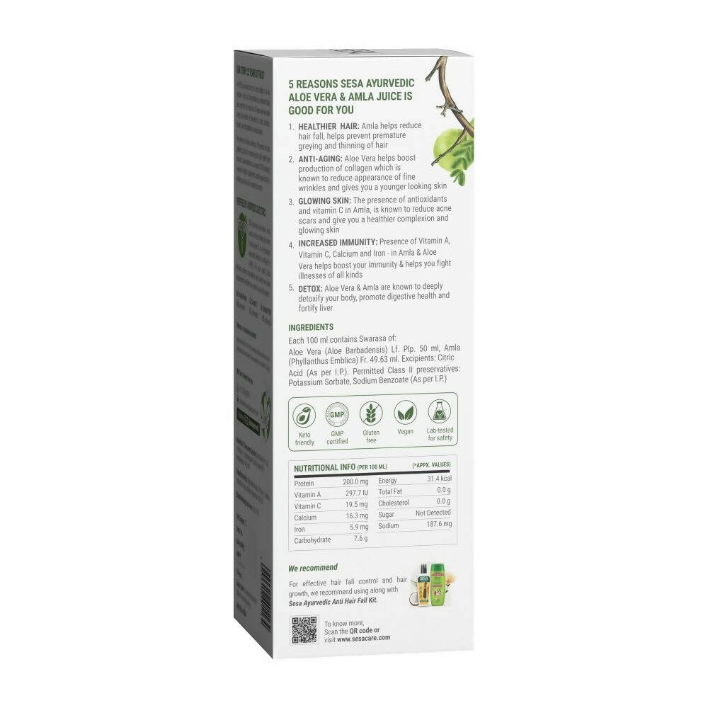 Sesa Wellness Ayurvedic Aloe Vera & Amla Juice | Grocsy