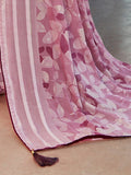 Saree Mall Floral Printed Pure Chiffon Block Print Saree | Grocsy