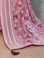 Saree Mall Floral Printed Pure Chiffon Block Print Saree | Grocsy