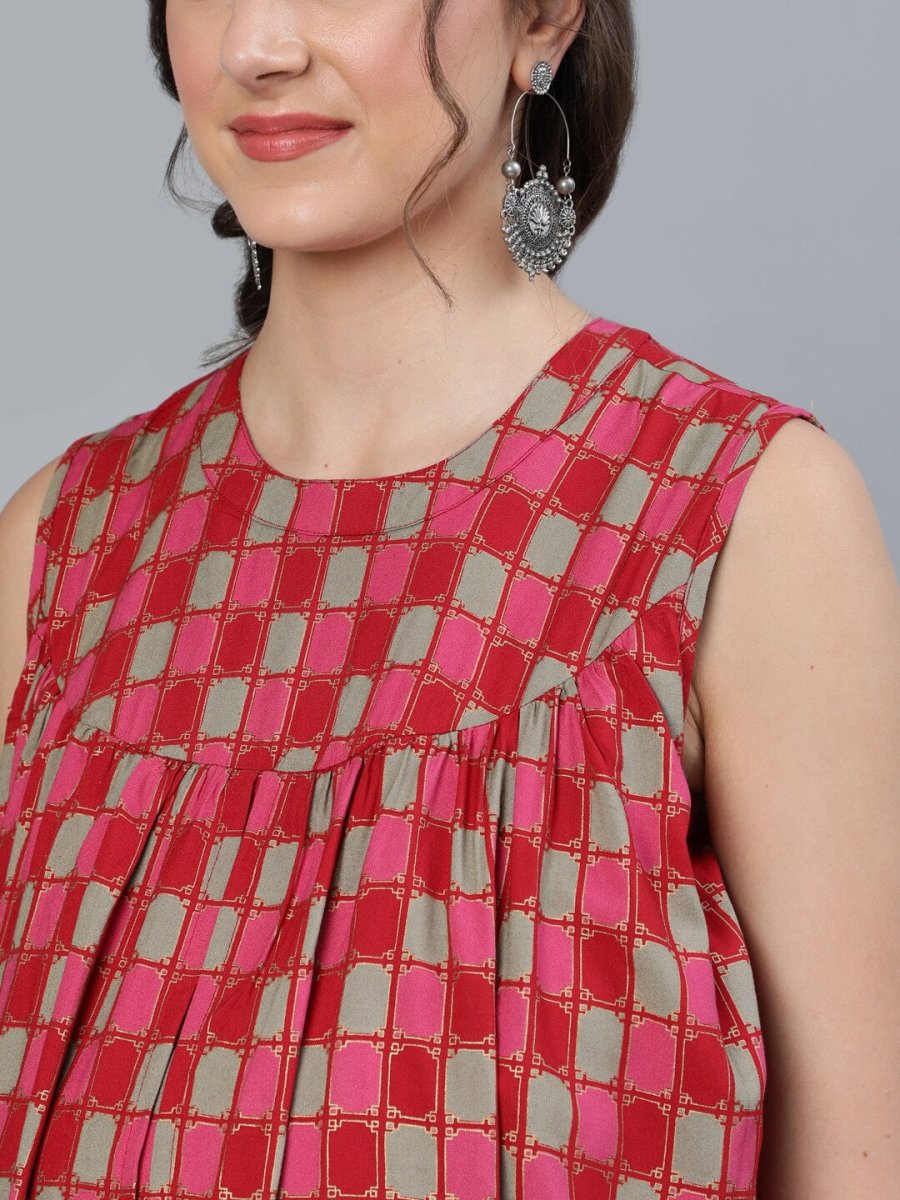 Aks Checked Maternity Kurta | Grocsy
