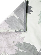 Home Sizzler White & Green Floral 210 TC Bedsheet with Pillow Covers | Grocsy