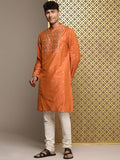 House of Pataudi Jashn Ethnic Motifs Yoke Design Sequinned Kurta | Grocsy