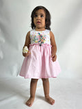 ArthLife White And Pink Unicorn Embroidered Dress | Grocsy