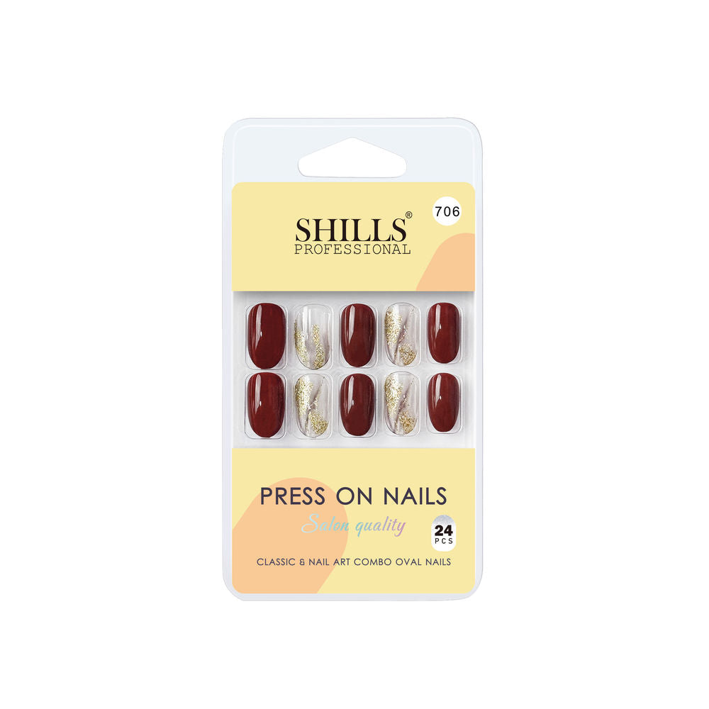 Shills Professional Reusable Press On Nails Oval - SPN706 | Grocsy