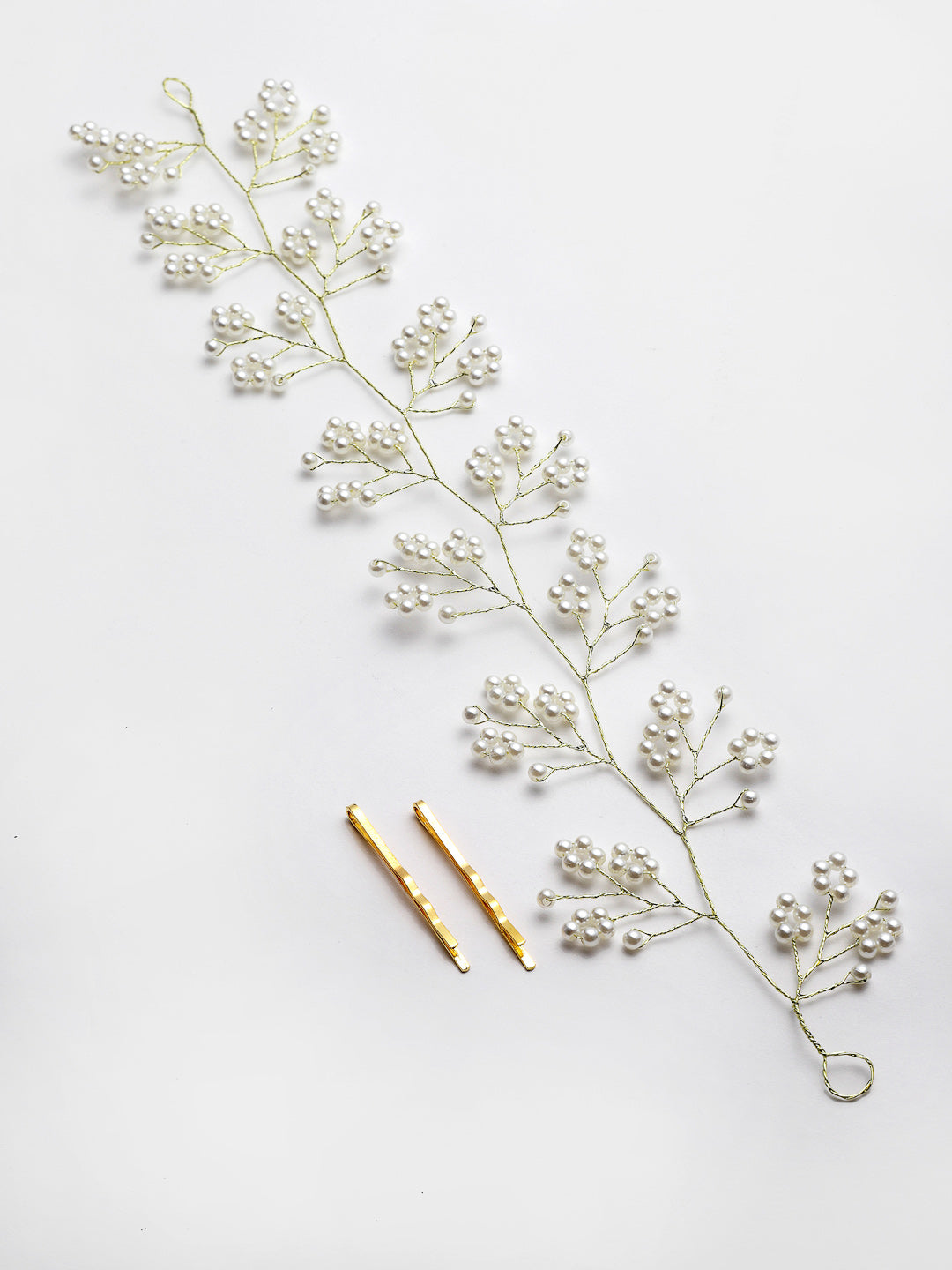 Panash Women Gold-Toned & White Beaded Tiara | Grocsy