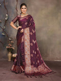 Joban Fashion Magenta Pink Woven Jacquard Banarasi Silk Sarees | Grocsy