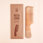 Isha Life Handmade Neem Wood Comb With Handle (Wider Teeth) | Grocsy