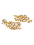 Zaveri Pearls Gold-Toned Kundan & Pearls Studded Rani Haar Jewellery Set | Grocsy