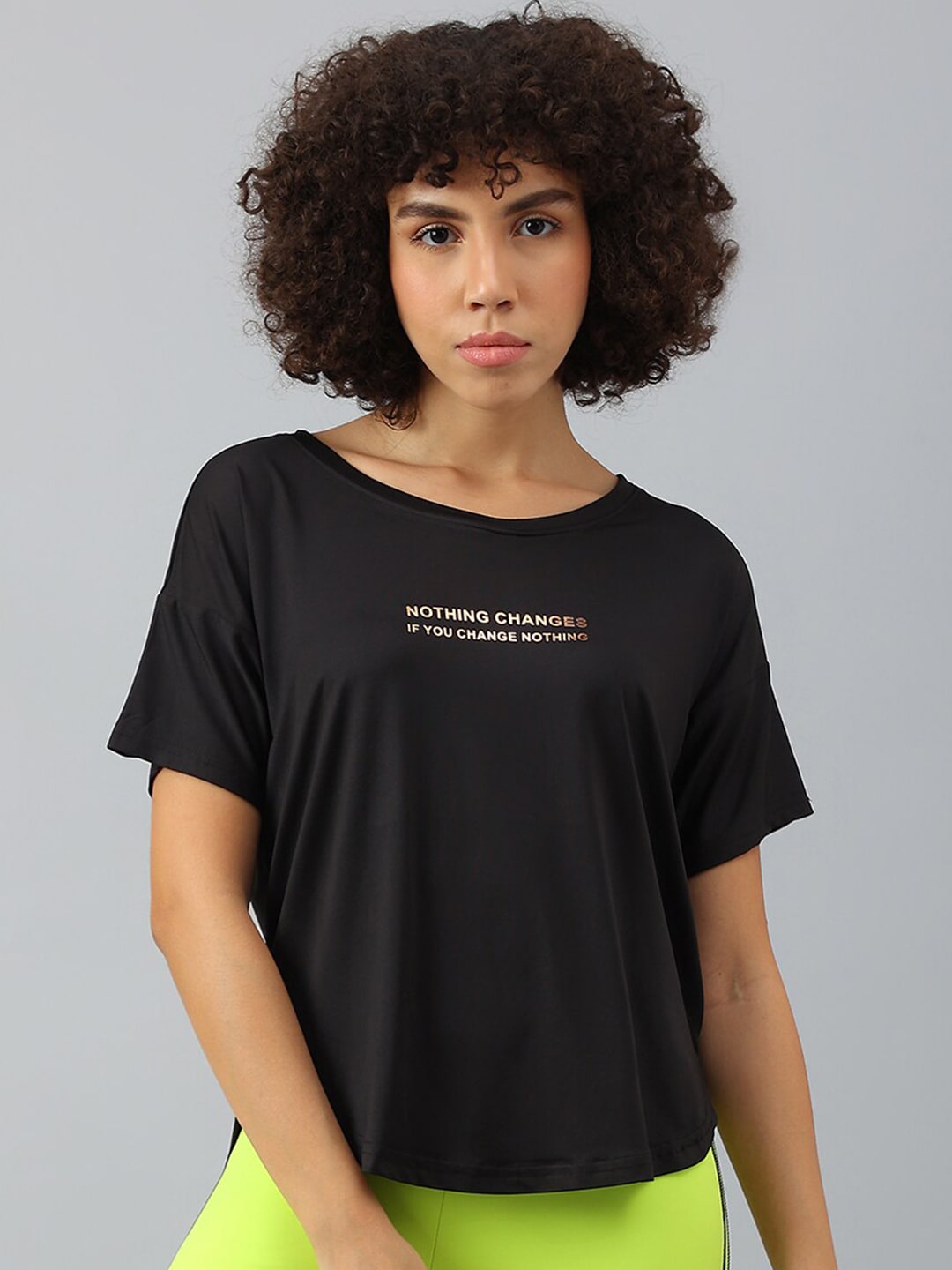 MKH Women Typography Printed Dri-FIT Sports T-shirt | Grocsy