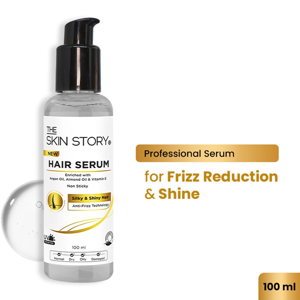 The Skin Story Anti Frizz Hair Serum For Smooth Shiny Silky Hair with Vit E Argan Oil | Grocsy