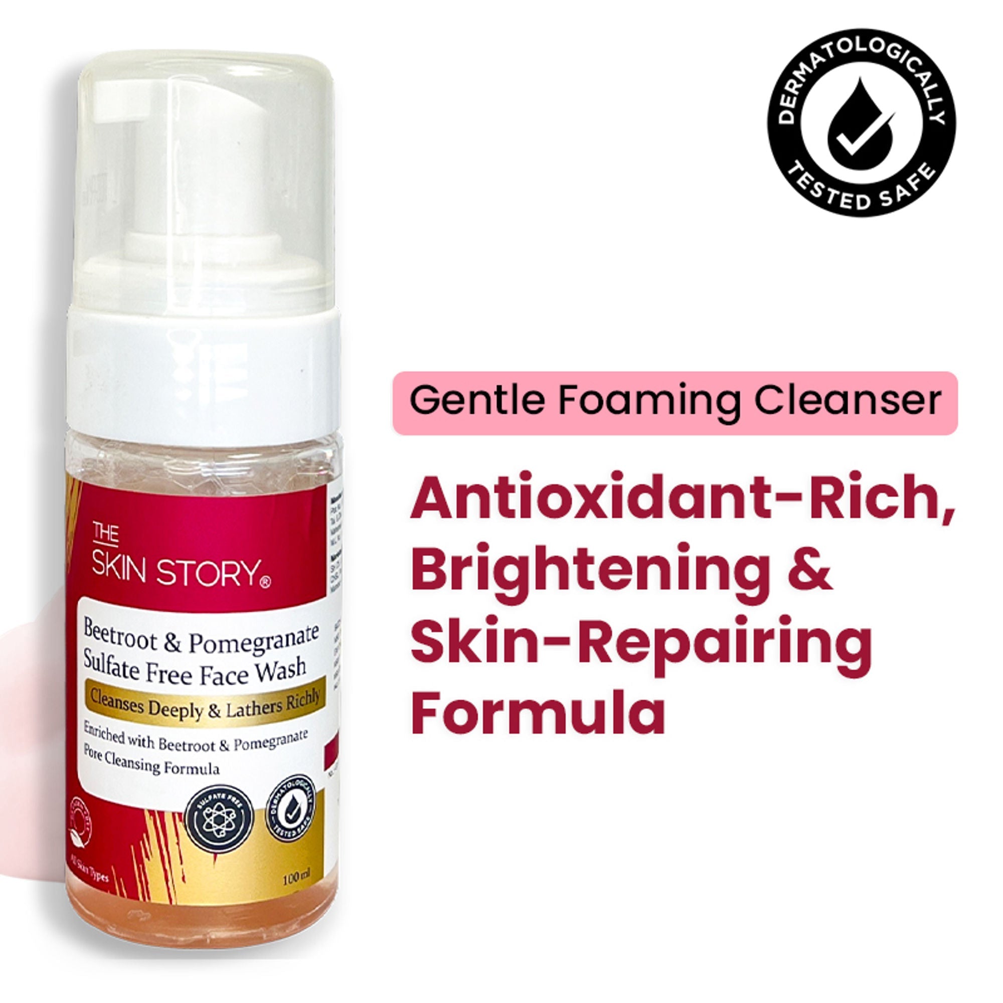 The Skin Story Beetroot Glow Foaming Face Wash For Dark Spots Anti-Aging Cleanses | Grocsy