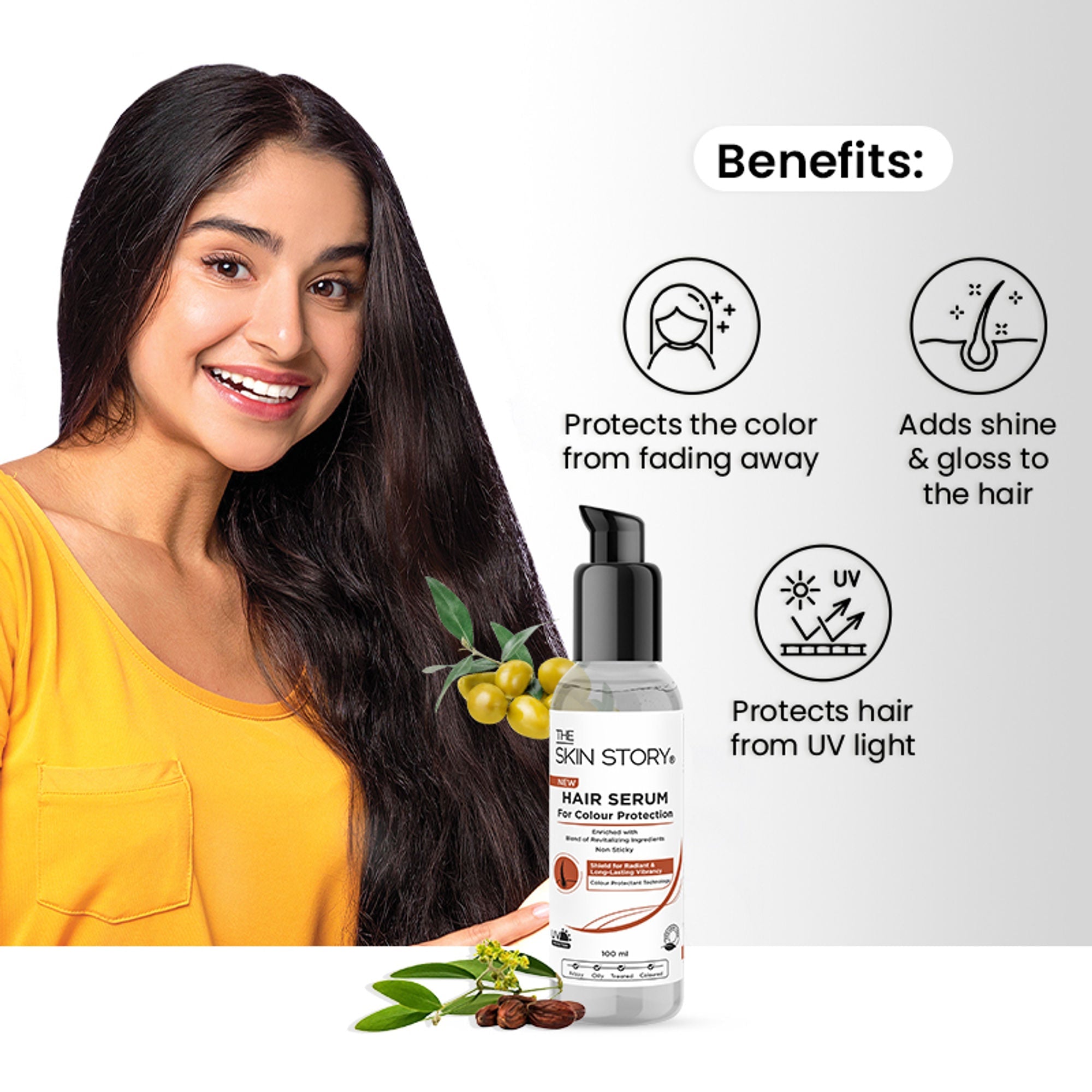 The Skin Story Colour Protection Anti Frizz Hair Serum | Grocsy