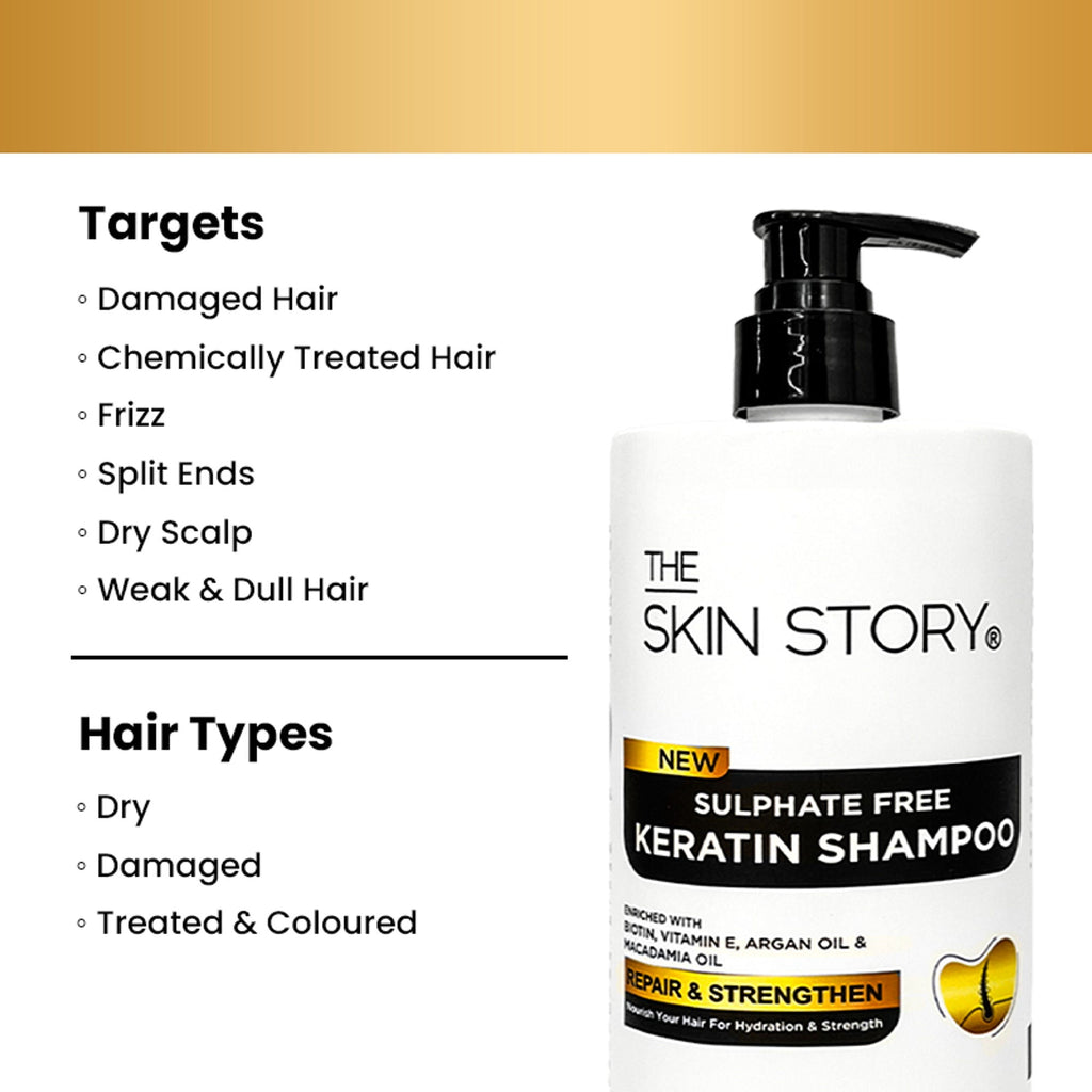 The Skin Story Sulphate Free Keratin Smooth Shampoo For Dry Damaged Hair | Grocsy