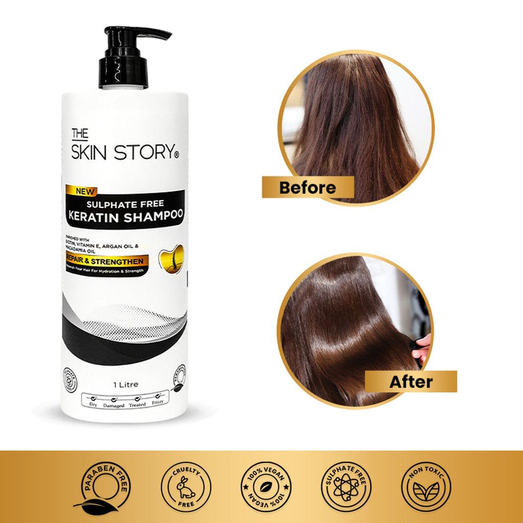 The Skin Story Sulphate Free Keratin Smooth Shampoo For Dry Damaged Hair | Grocsy