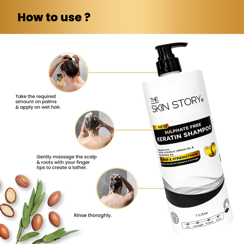 The Skin Story Sulphate Free Keratin Smooth Shampoo For Dry Damaged Hair | Grocsy
