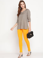 TAG 7 Set Of 2 Yellow & Navy Blue Solid Leggings | Grocsy