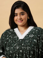 Sztori Printed V Neck A Line Kurta | Grocsy
