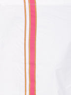 Sethukrishna Boys Pink & White Shirt with Veshti Set | Grocsy