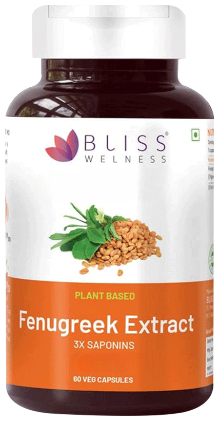 Bliss Welness Sugar Management Fenugreek Extract 3X Saponins Veg Capsule | Grocsy