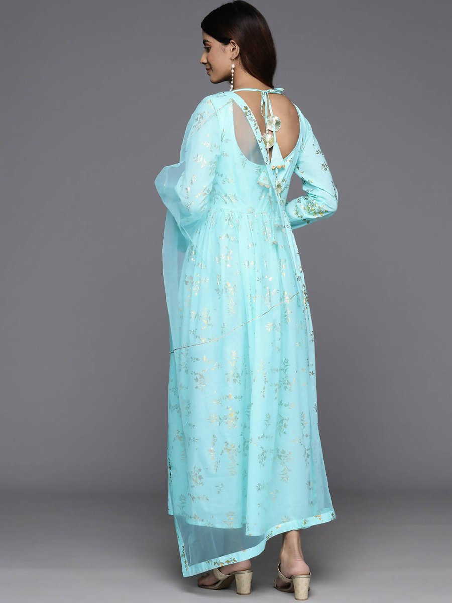 Ahalyaa Women's Traditional wear Dress - Blue | Grocsy