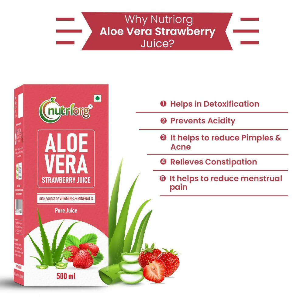 Nutriorg Aloevera Strawberry Juice | Grocsy