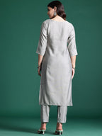 Indo Era Ethnic Motifs Embroidered Thread Work Kurta with Trousers | Grocsy