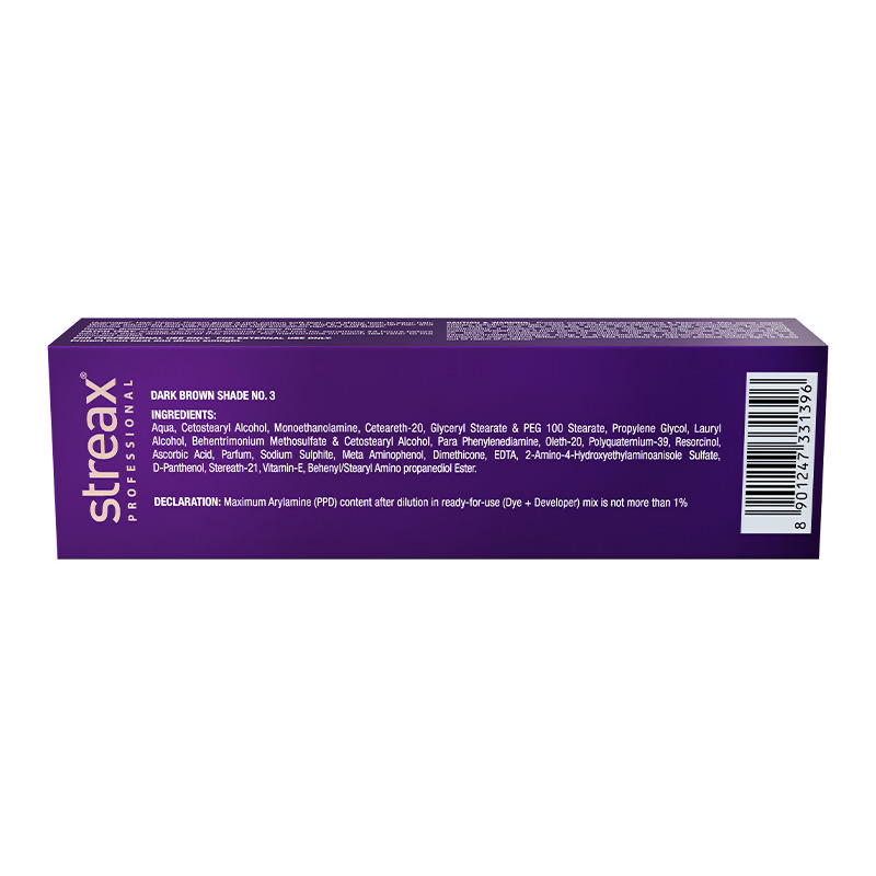 Streax Professional HueMagic Permanent Hair Colour - 3 Dark Brown | Grocsy