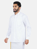 Ramraj Cotton Mens Full Sleeve Formal 100 % Cotton White Shirt | Grocsy