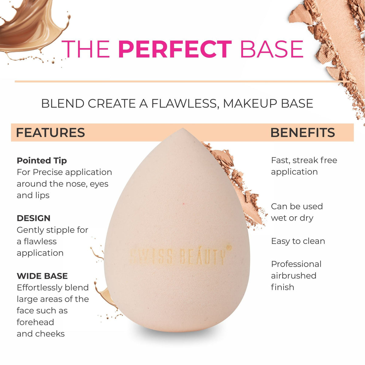 Swiss Beauty Makeup Buddy Beauty Blender - Skin | Grocsy