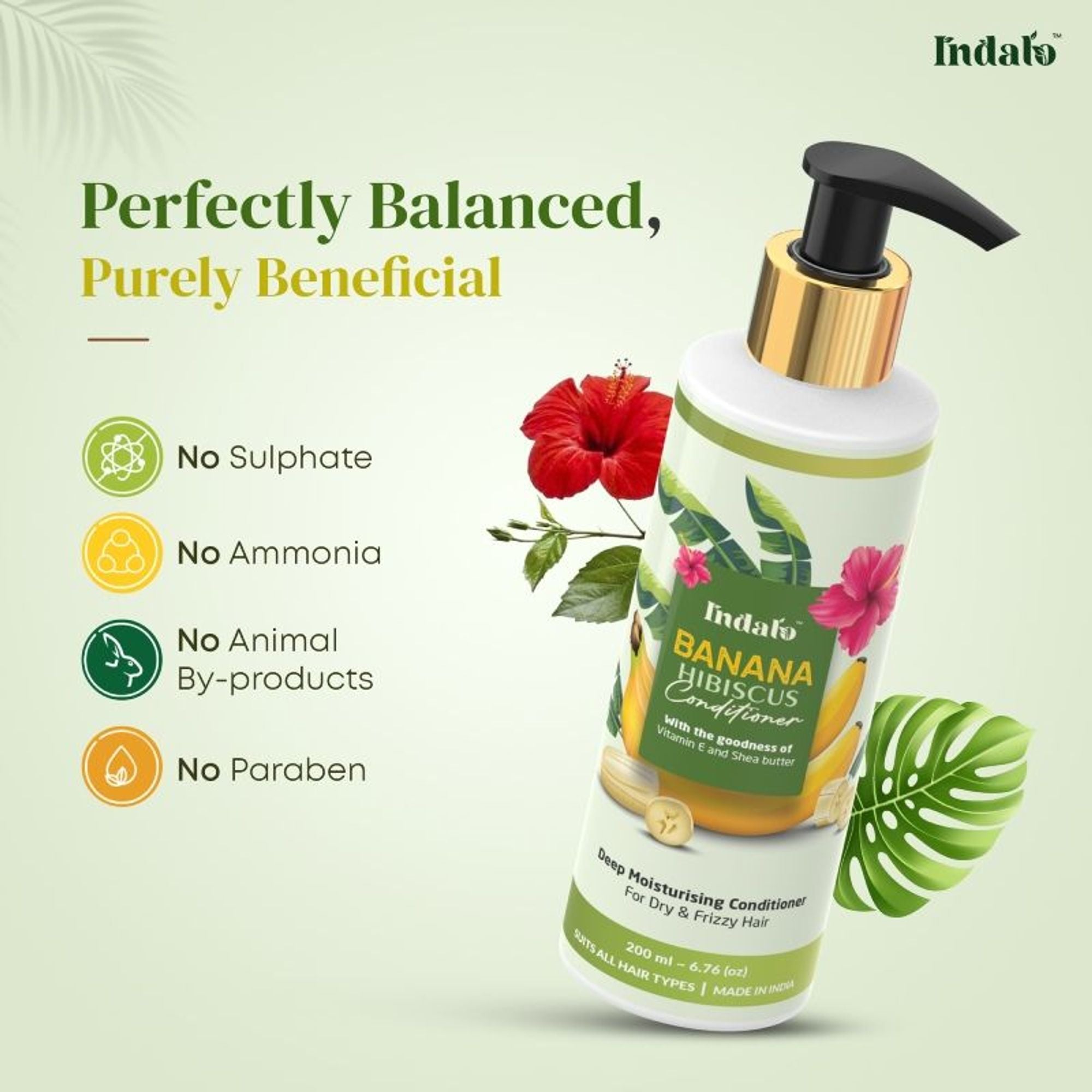 Indalo Banana Hibiscus Conditioner For Dry & Frizzy Hair | Grocsy
