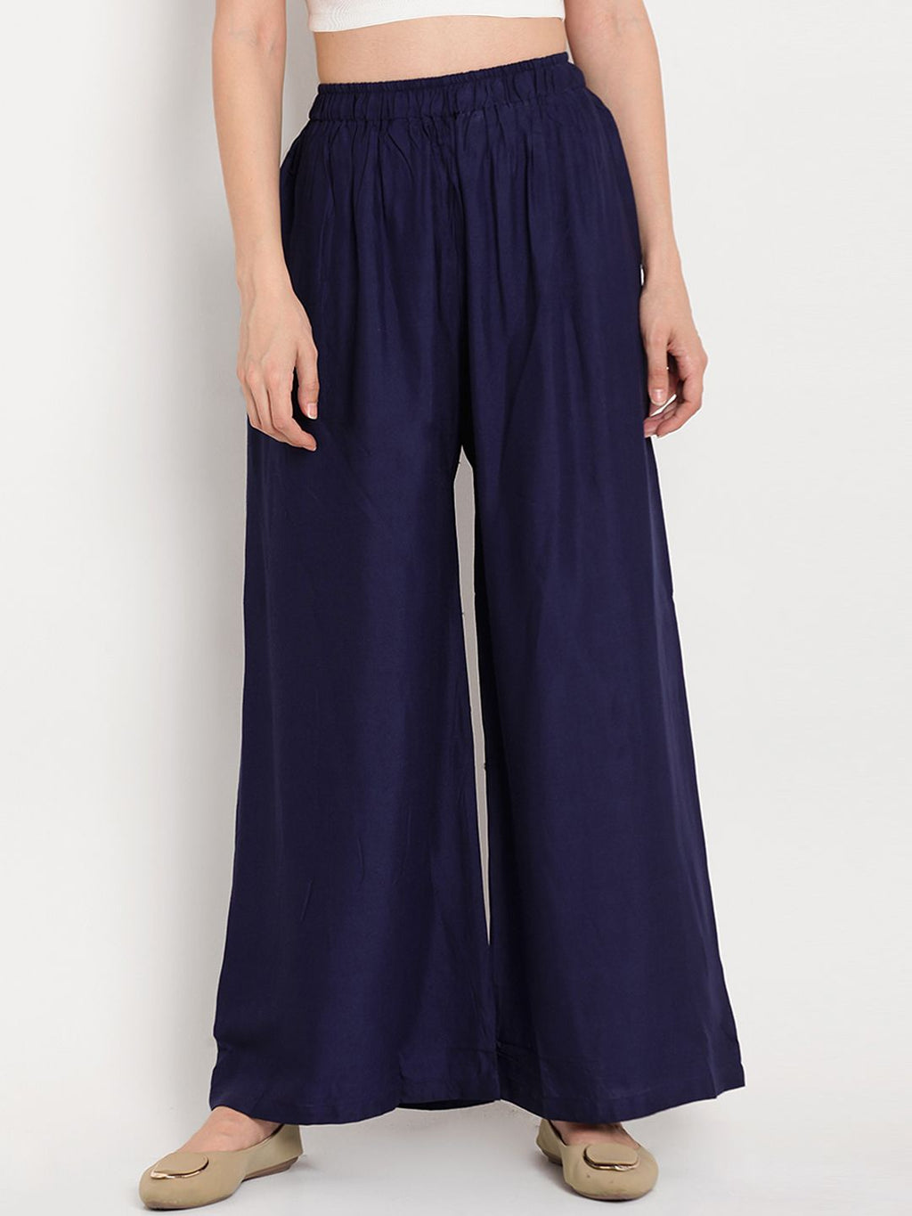 TAG 7 Women Pack of 2 Solid Flared Palazzos | Grocsy
