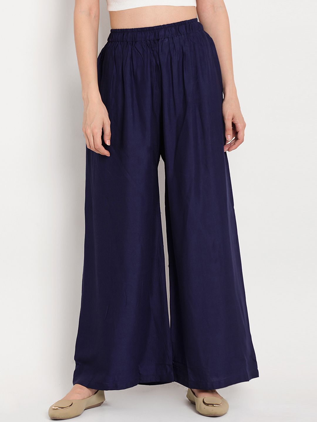 TAG 7 Women Pack of 2 Solid Flared Palazzos | Grocsy