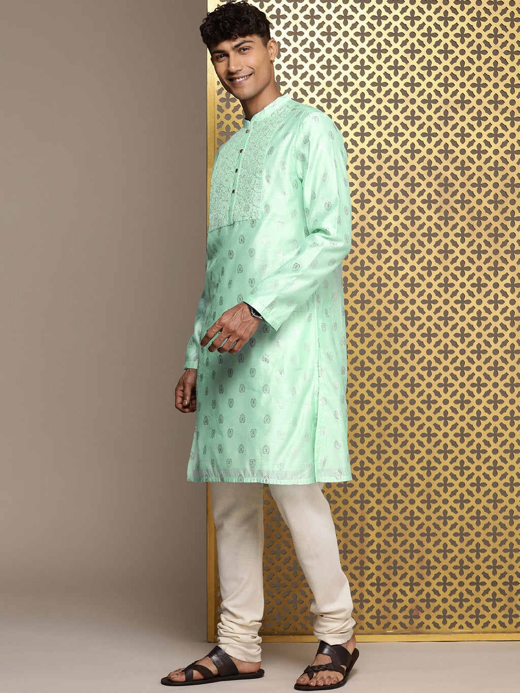 House of Pataudi Ethnic Motifs Printed Jashn Kurta | Grocsy
