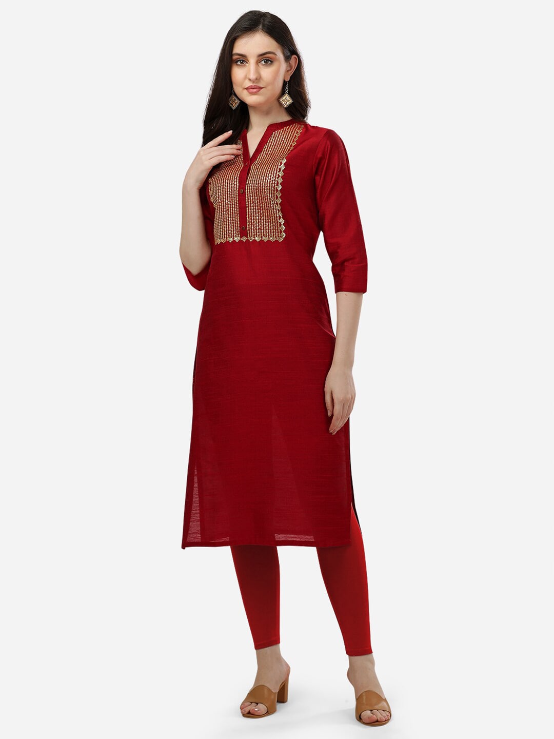 HERE&NOW Ethnic Motifs Yoke Design Kurta | Grocsy