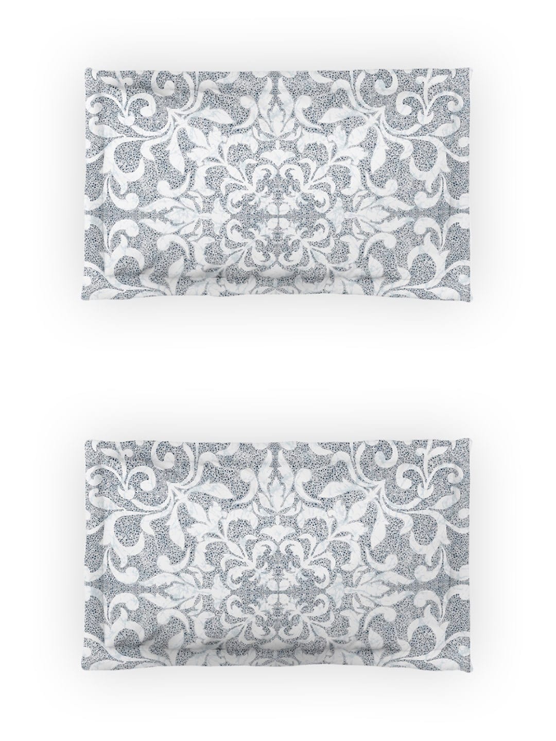 DDecor Blue & White Ethnic Motifs Cotton 140 TC King Bedsheet With 2 Pillow Covers | Grocsy