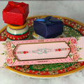 Indianvibez Ad Green / Pink Stock Stone Fancy Rakhi | Grocsy