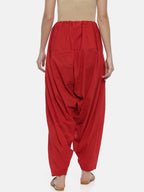 Souchii Red Solid Regular-Fit High-Rise Patiala | Grocsy