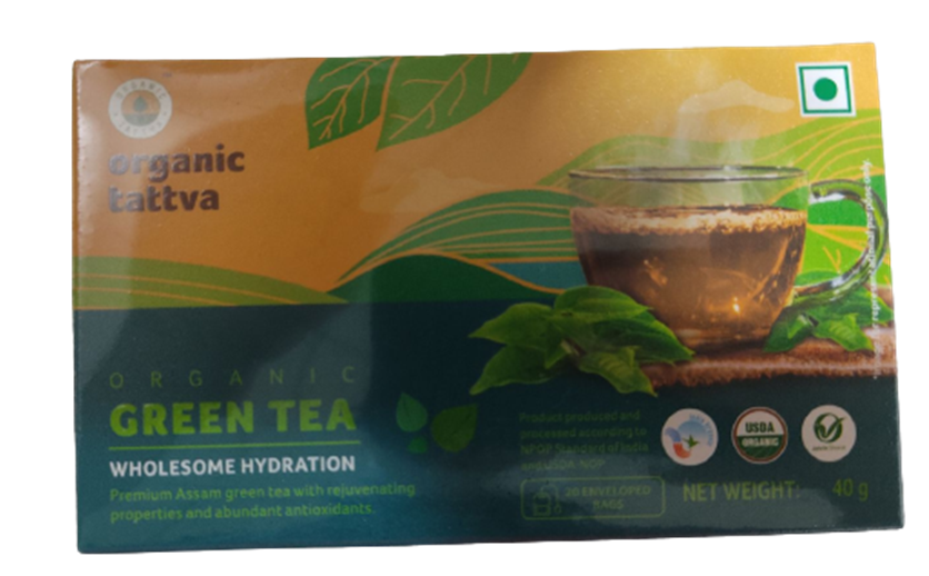 Organic Tattva Green Tea Bags | Grocsy