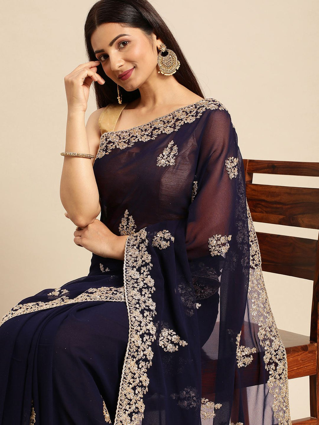 kasee Embroidered Ethnic Saree | Grocsy