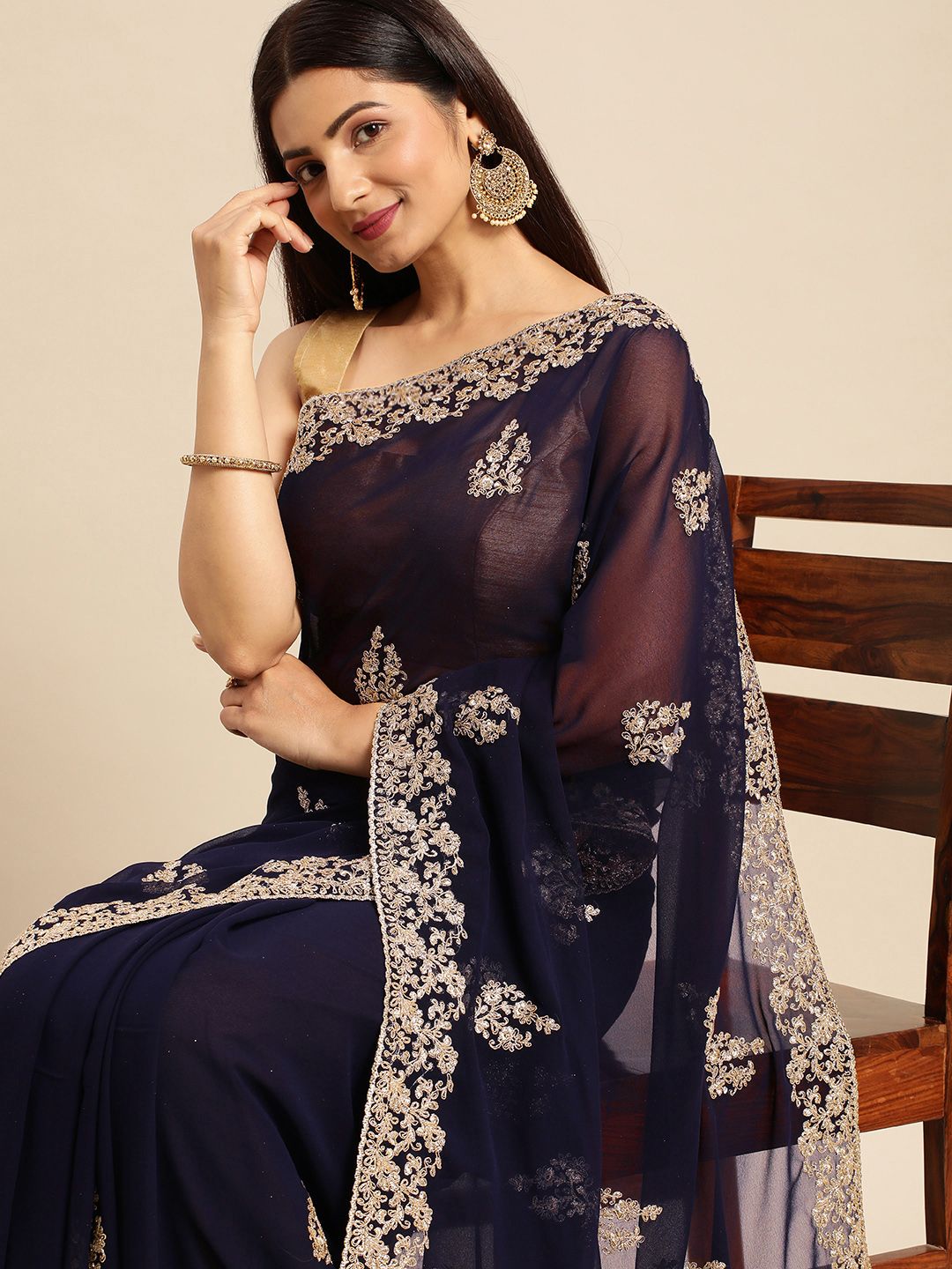 kasee Embroidered Ethnic Saree | Grocsy