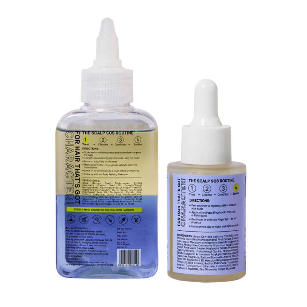 Moxie Beauty Anti-Dandruff Treatment Duo - Pre-wash Exfoliant & Leave-On Serum | Grocsy
