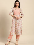 All About You Women Ethnic Motifs Embroidered Gotta Patti Kurta With Trousers | Grocsy