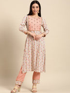 All About You Women Ethnic Motifs Embroidered Gotta Patti Kurta With Trousers | Grocsy