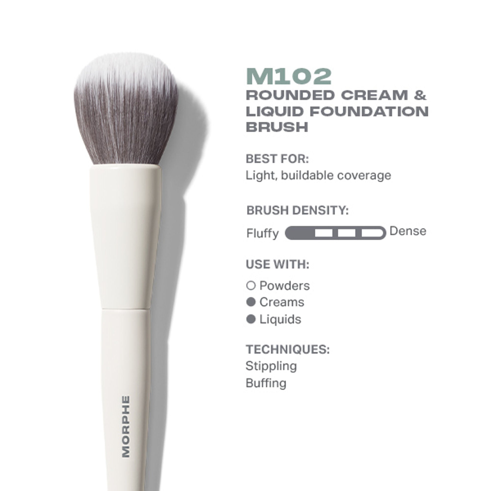 MORPHE M102 Rounded Cream & Liquid Foundation Brush | Grocsy
