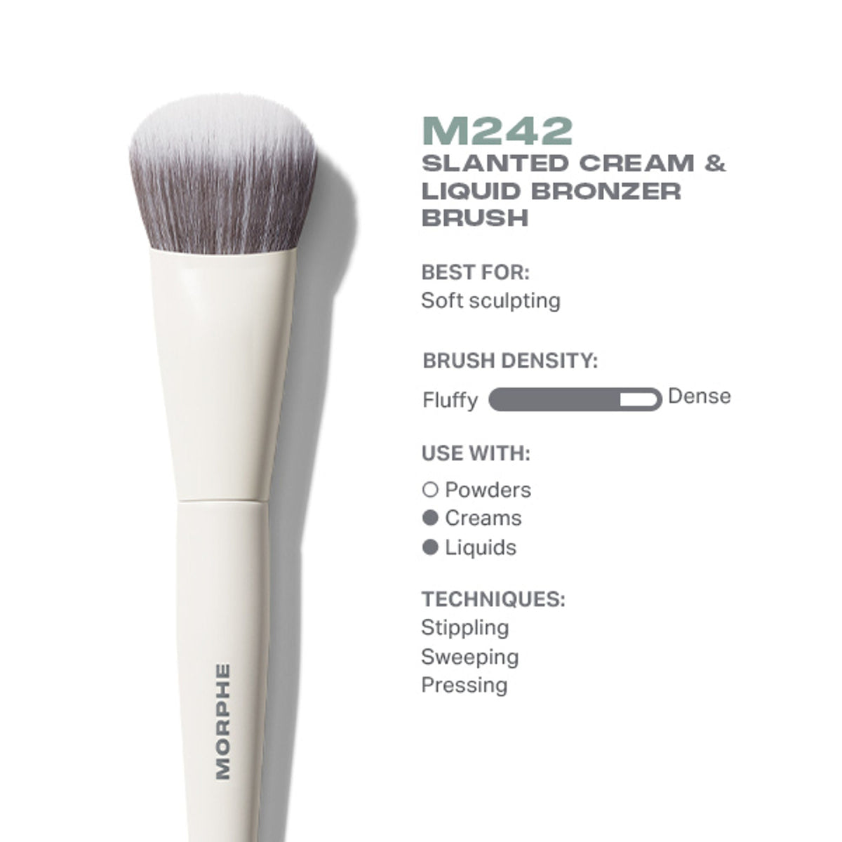 MORPHE M242 Slanted Cream & Liquid Bronzer Brush | Grocsy