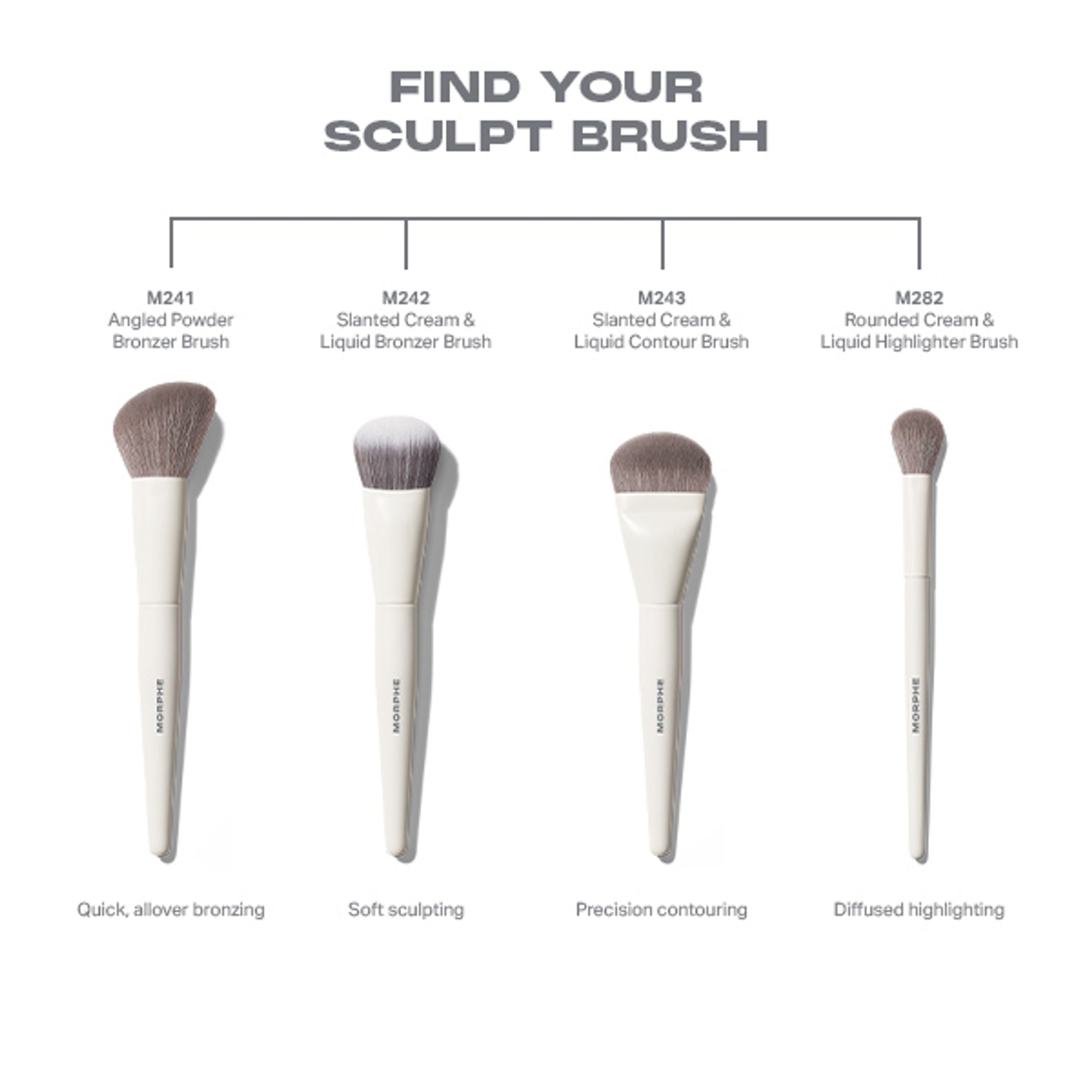 MORPHE M242 Slanted Cream & Liquid Bronzer Brush | Grocsy