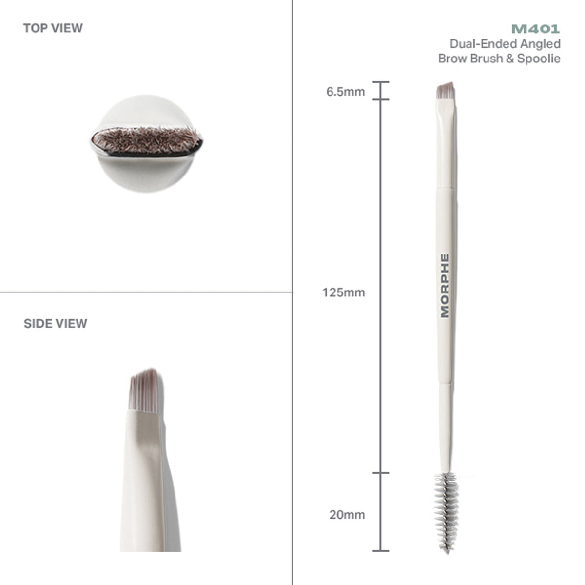 MORPHE M401 Dual Ended Angled Brow Brush & Spoolie | Grocsy