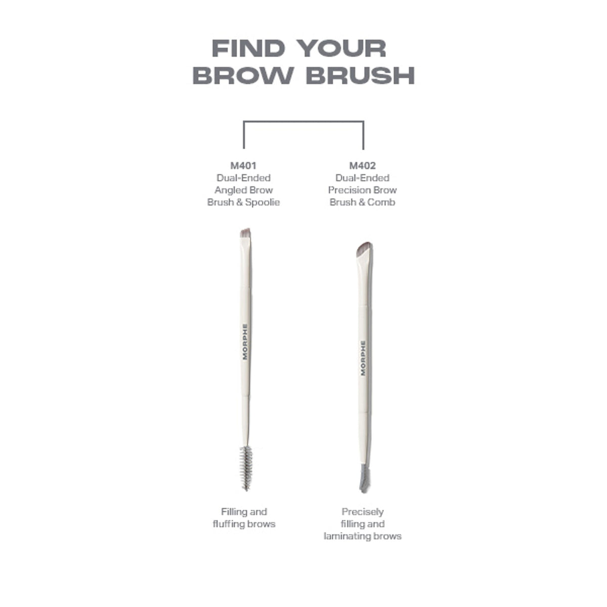 MORPHE M401 Dual Ended Angled Brow Brush & Spoolie | Grocsy