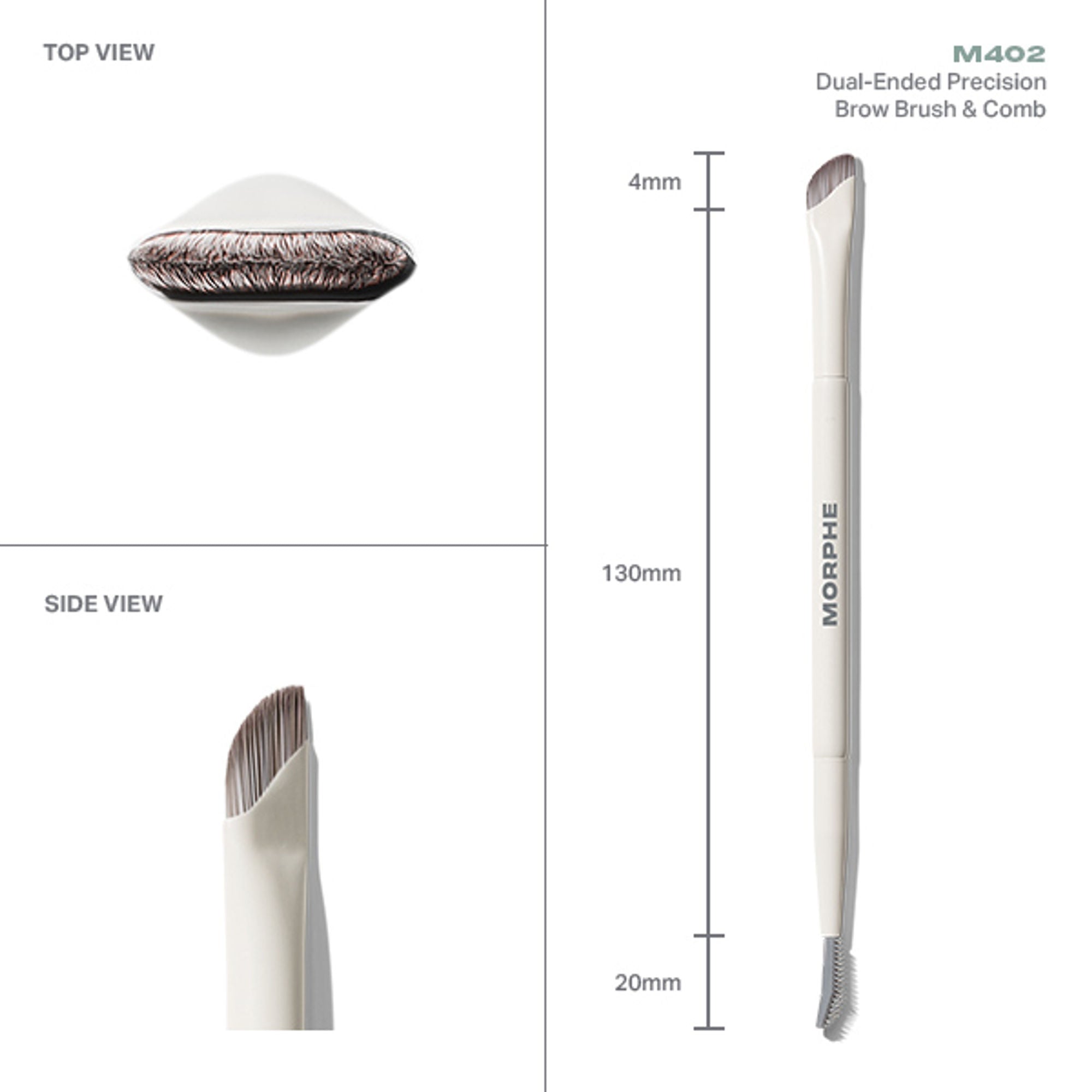 MORPHE M402 Dual Ended Precision Brow Brush & Comb | Grocsy